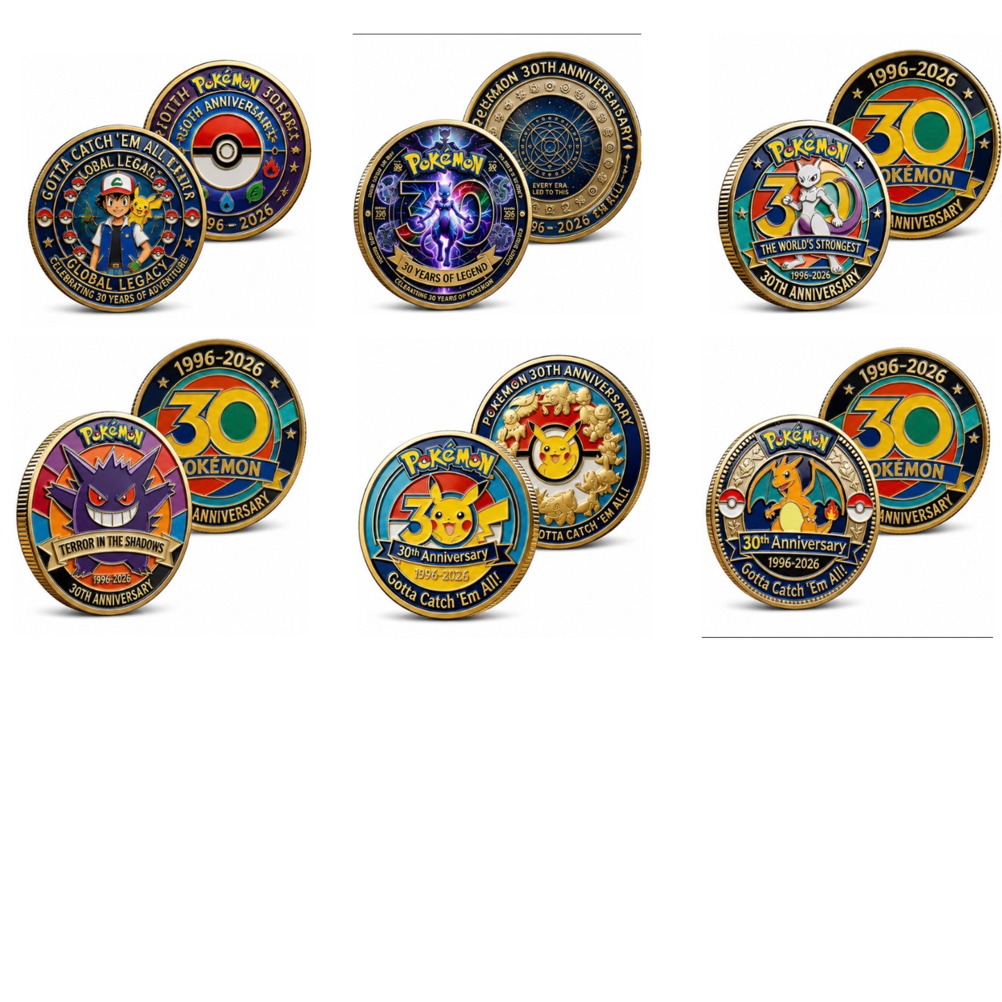 Pokémon 30th Anniversary Collector Coin Bundle – 3 Münzen