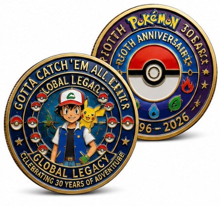 Pokémon 30th Anniversary Collector Coin – Ash & Pikachu