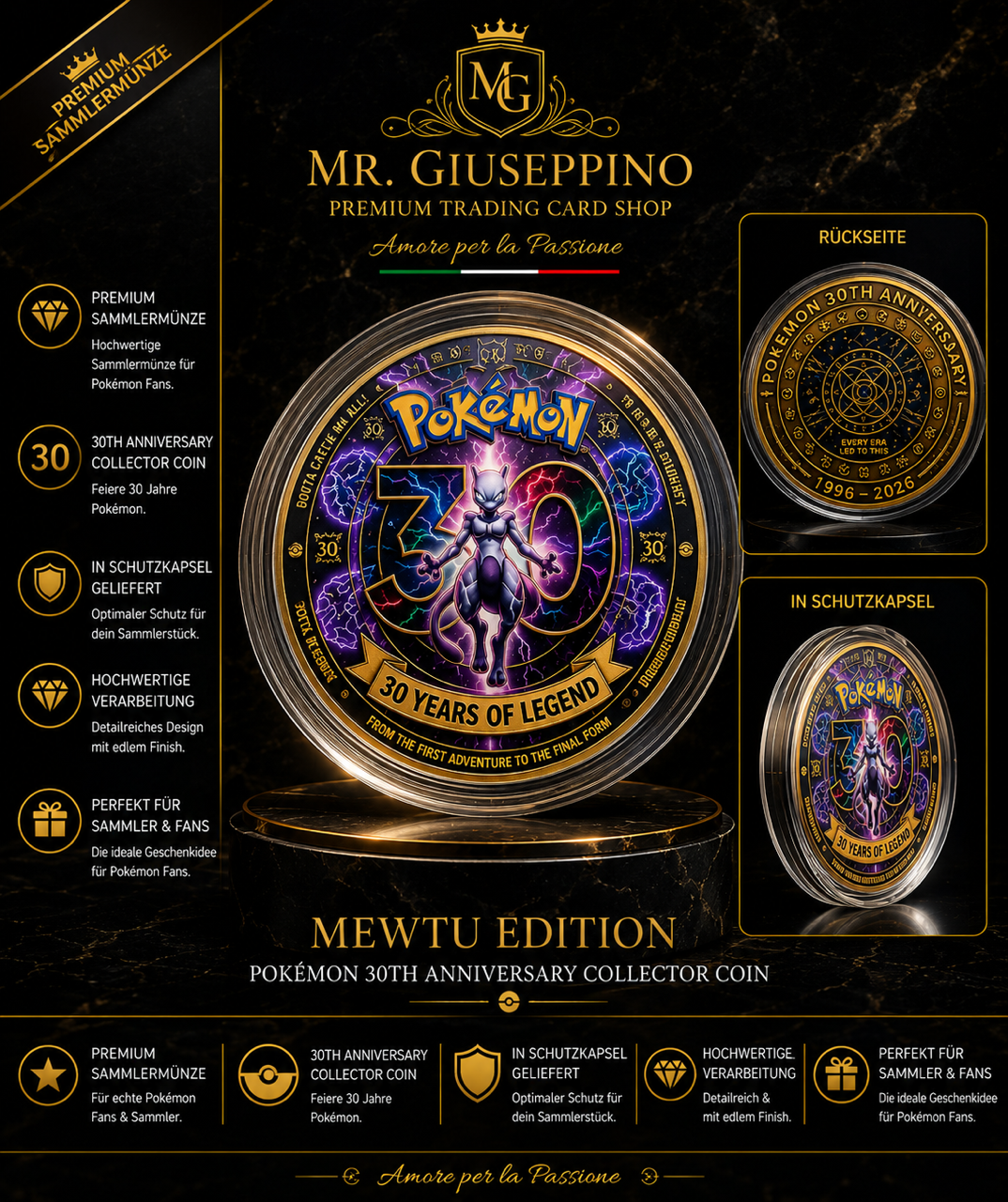 Pokémon 30th Anniversary Collector Coin – Mewtu